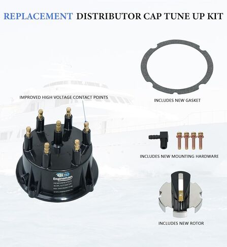 غطاء الموزع ومجموعة الدوار لـ 4.3L V6 مع Thunderbolt IV/V HEI Ignition - يحل محل 815407Q5 ، 815407A2 ، 18-5274 ، 815407Q02 in Kuwait