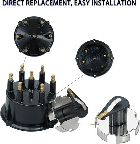 غطاء الموزع ومجموعة الدوار لـ 4.3L V6 مع Thunderbolt IV/V HEI Ignition - يحل محل 815407Q5 ، 815407A2 ، 18-5274 ، 815407Q02 in Kuwait