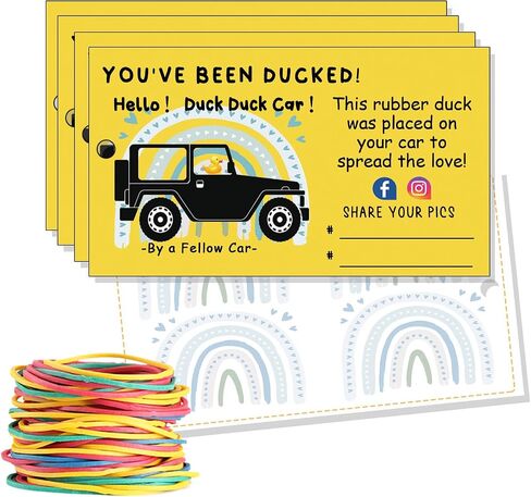 بطاقة You've Been Ducked، بطاقة ألعاب Duck Ducking، علامات Ducked، تصميم مموه، 50 حزمة، حجم بطاقة العمل 3.5 × 2 بوصة مع فتحة دائرية وأشرطة مطاطية in Saudi Arabia
