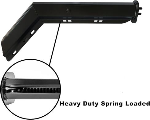 Pair Black Angled Mud Flap Hanger Bracket for Semi Truck, 30’’ Length 1-1/8" Bolt Spacing, Heavy-Duty Spring-Loaded Hangers Equipped with Reflective Strip Sticker (Bolt Spacing 1-1/8") in Saudi Arabia