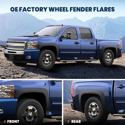 OE Factory Fender Flares Compatible for 2009-2014 Ford F150 F-150 Styleside (Not Compatible for Platinum and Raptor models) Smooth Black Paintable Wheel Flare Front Rear 4PCS in Kuwait