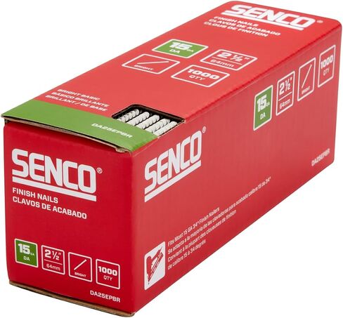 SENCO DA21EPBR 2" 15 Gauge Angled Finish Nails, Bright Finish 1,000 Count Pack in Saudi Arabia