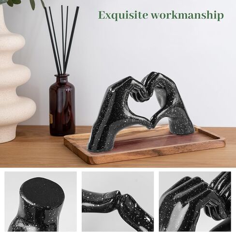 Gold Gesture Statue Decoration Home Decor Bedroom Bookshelf Coffee Table Hand Decor Sculpture Love Finger Aesthetic Accents Decorations (Gold) in Kuwait