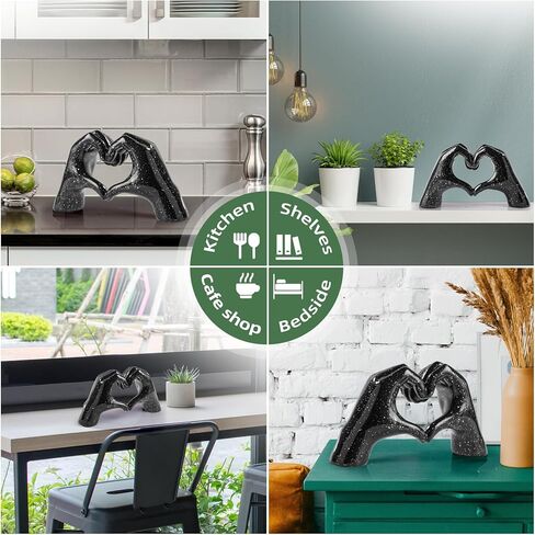 Gold Gesture Statue Decoration Home Decor Bedroom Bookshelf Coffee Table Hand Decor Sculpture Love Finger Aesthetic Accents Decorations (Gold) in Kuwait