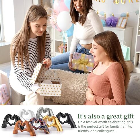 Gold Gesture Statue Decoration Home Decor Bedroom Bookshelf Coffee Table Hand Decor Sculpture Love Finger Aesthetic Accents Decorations (Gold) in Kuwait