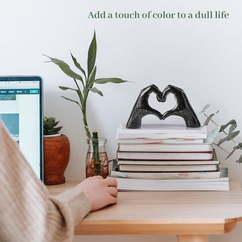 Gold Gesture Statue Decoration Home Decor Bedroom Bookshelf Coffee Table Hand Decor Sculpture Love Finger Aesthetic Accents Decorations (Gold) in Kuwait