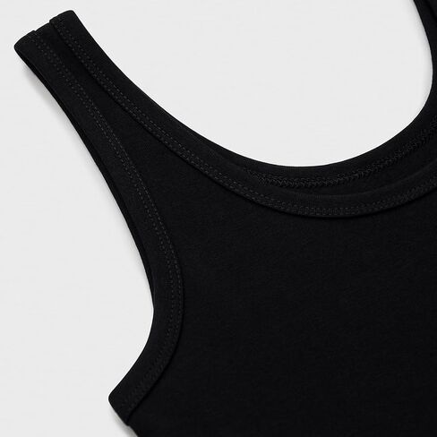 Women's Sleeveless Crop Top Cotton Basic Scoop Neck Tank Tops, Ribbed Casual Summer Cropped Shirt for Women in Saudi Arabia