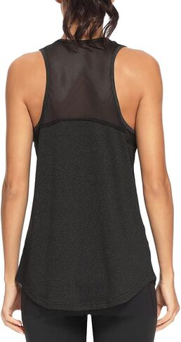 QucceFods تجريب دبابات قمم للنساء بلا أكمام لليوغا قمصان الشبكات Racerback Tank Tops صالة رياضية تجريب الملابس in Saudi Arabia