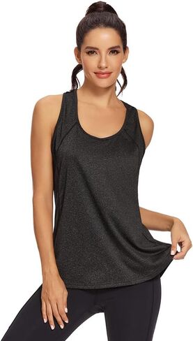 QucceFods تجريب دبابات قمم للنساء بلا أكمام لليوغا قمصان الشبكات Racerback Tank Tops صالة رياضية تجريب الملابس in Saudi Arabia