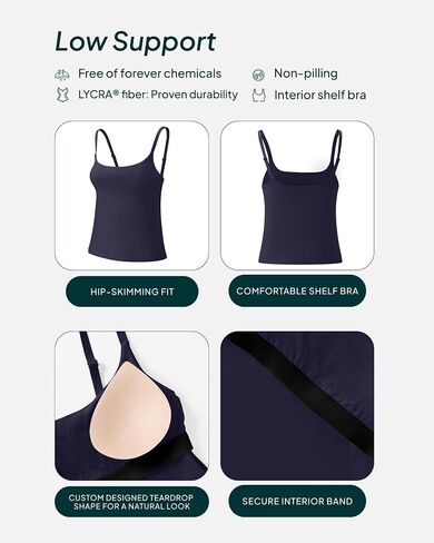 Pavoi Active Yoga Tank Top مع صدرية مدمجة للنساء - الدعم المتوسط ​​رف الجرف برا برا ناعم. in Saudi Arabia
