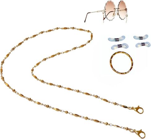 Hidden Hollow Beads Chain Women's Eyeglass Holder 28" Stainless Steel Chain Lanyard accessory Eyewear Sunglasses Cord leash in Kuwait