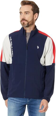 U.S. POLO ASSN. Men's USPA Stretch Woven Cut Panel Full Zip Jacket in Saudi Arabia