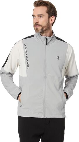 U.S. POLO ASSN. Men's USPA Stretch Woven Cut Panel Full Zip Jacket in Saudi Arabia