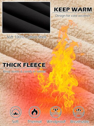 NAVEKULL Men's Warm Winter Jacket Thick Cotton Fleece Lined Work Coat Thermal Lapel Sherpa Cargo Trucker Jacket in Kuwait