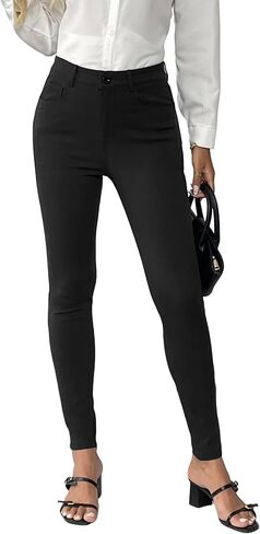 heipeiwa Women's Dress Pants Comfort Stretch Slim Fit Leg Skinny Pants with Pockets Work Business Casual Trouser in Saudi Arabia
