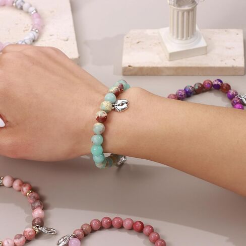 Sonnyx New Mom & Dad Gifts Healing Natural Stone Bracelets for Women Men ، Mom & Dad Essentials ، هدايا الحمل في عيد الأم للأمهات الحوامل in Kuwait