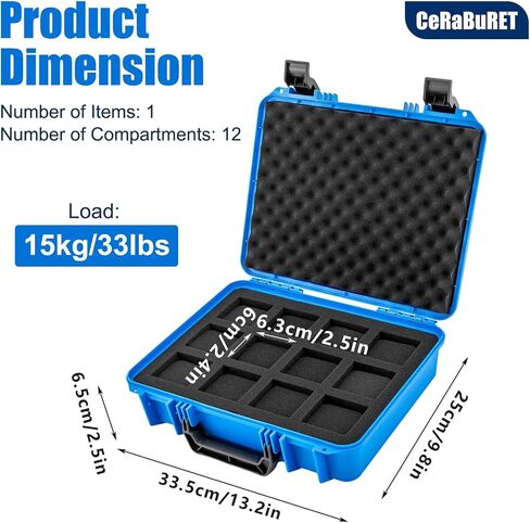 12-slot Watch Display Case, Watch Carry Organizer, Travel Storage Protection Shockproof Pressure, Travel & Storage Watch Case for Men, Watch Enthusiasts, Collectors, Space Saving (Blue) in Saudi Arabia