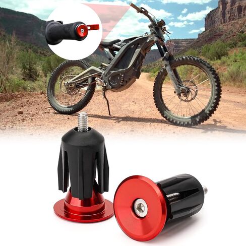 Bar End Plugs Handlebar End Caps for Talaria/Honda/Surron Light Bee/Yamaha/Suzuki Kawasaki, 7/8" Aluminum Handlebar Grip with Spanner for Taparia (red) in Kuwait
