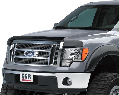 EGR 301581-SuperGuard Hood Shield Compatible with 2014-2019 GMC Sierra 1500 / 2500HD / 3500HD - Dark Smoke Bug Deflector - UV-Resistant Acrylic - No Drill Install - Made in the USA in Saudi Arabia