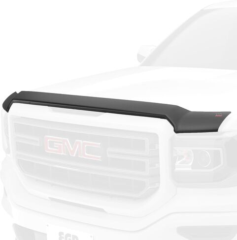 EGR 301581-SuperGuard Hood Shield Compatible with 2014-2019 GMC Sierra 1500 / 2500HD / 3500HD - Dark Smoke Bug Deflector - UV-Resistant Acrylic - No Drill Install - Made in the USA in Saudi Arabia