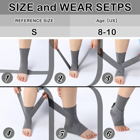 Tarpop 1 Pair Ankle Brace for Kids Compression Ankle Sleeves Adjustable Foot Support Brace Elastic Ankle Guard for Children Boys Girls Sports Running Jogging Dance Fitness Gymnastics (Small) in Kuwait