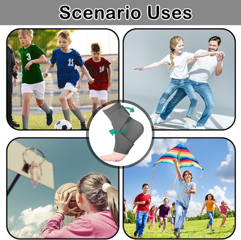 Tarpop 1 Pair Ankle Brace for Kids Compression Ankle Sleeves Adjustable Foot Support Brace Elastic Ankle Guard for Children Boys Girls Sports Running Jogging Dance Fitness Gymnastics (Small) in Kuwait