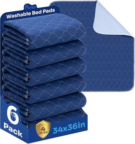 Hide Stains Bed Pads Washable Waterproof for Incontinence, 4-Layer Absorbency Pee Pads, Washable Underpad, Bed Wetting Pad for Elderly, Adults, Pets, 36"x52"-4 Pack, Green in Saudi Arabia