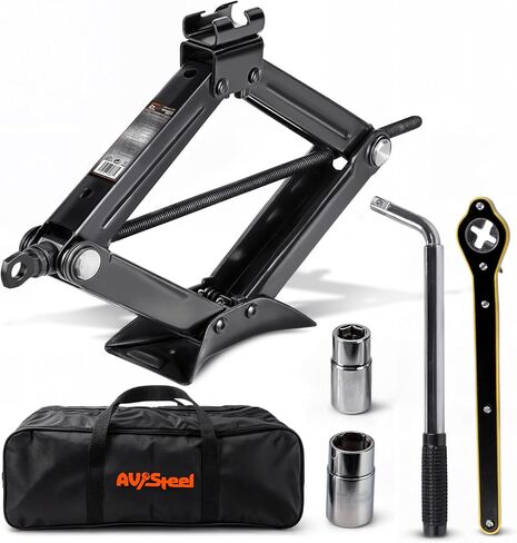 Scissor Jack for Car 1.5 Ton (3306 lbs) Heavy-Duty Car Jack Kit, Universal Tire Jack Tool Kit - Portable Car Lift Jack with Ratcheting Handle and L-Wrench for Auto SUV MPV in Saudi Arabia