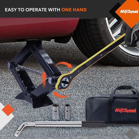 Scissor Jack for Car 1.5 Ton (3306 lbs) Heavy-Duty Car Jack Kit, Universal Tire Jack Tool Kit - Portable Car Lift Jack with Ratcheting Handle and L-Wrench for Auto SUV MPV in Saudi Arabia