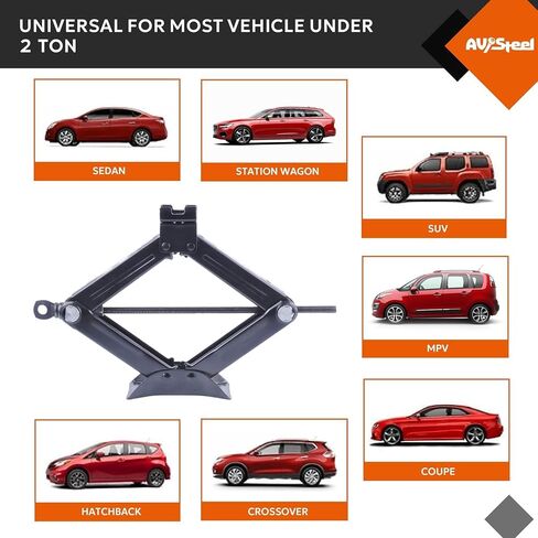 Scissor Jack for Car 1.5 Ton (3306 lbs) Heavy-Duty Car Jack Kit, Universal Tire Jack Tool Kit - Portable Car Lift Jack with Ratcheting Handle and L-Wrench for Auto SUV MPV in Saudi Arabia