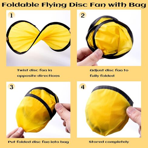 End of Year Student Gifts from Teacher Foldable Flying Disc Fans Set with Bags Beach Fun Folding Pocket Hand Fans,with Stickers for Summer Outdoor Activities Games Party Favor in Kuwait