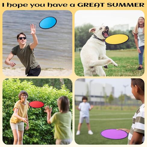 End of Year Student Gifts from Teacher Foldable Flying Disc Fans Set with Bags Beach Fun Folding Pocket Hand Fans,with Stickers for Summer Outdoor Activities Games Party Favor in Kuwait