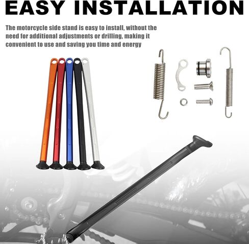 دراجة Dirt Bike Kickstand Foot Side ، دراجة نارية دعم جانب وقوف STAND STAND مع الينابيع لـ XC XCW XCF-W EXCF EXCF 150 200 250 300 400 450 505 530- الفضة in Kuwait