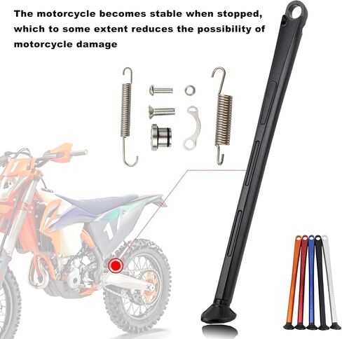 دراجة Dirt Bike Kickstand Foot Side ، دراجة نارية دعم جانب وقوف STAND STAND مع الينابيع لـ XC XCW XCF-W EXCF EXCF 150 200 250 300 400 450 505 530- الفضة in Kuwait