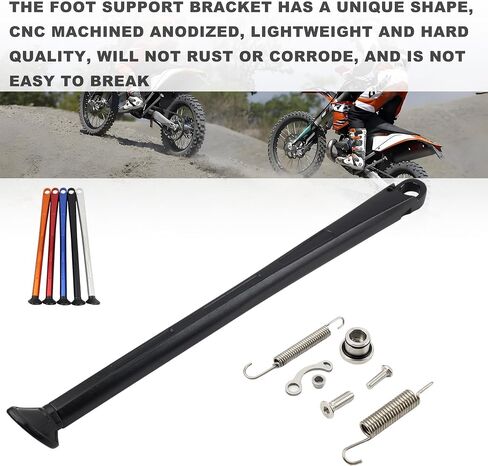 دراجة Dirt Bike Kickstand Foot Side ، دراجة نارية دعم جانب وقوف STAND STAND مع الينابيع لـ XC XCW XCF-W EXCF EXCF 150 200 250 300 400 450 505 530- الفضة in Kuwait