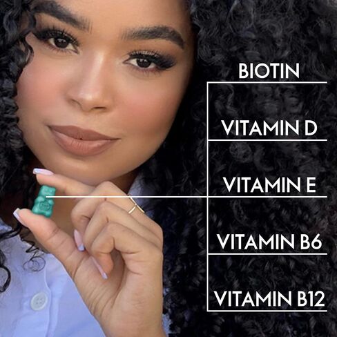 Sugarbear Hair Vitamin Gummy 1 Month Supply Extra Strength Biotin 6000mcg, Growth for Men & Women, Vegan Vitamin B12, MSM, Inositol, Omega 3, Elderberry, Certified Kosher, Halal, Cruelty-Free in Saudi Arabia