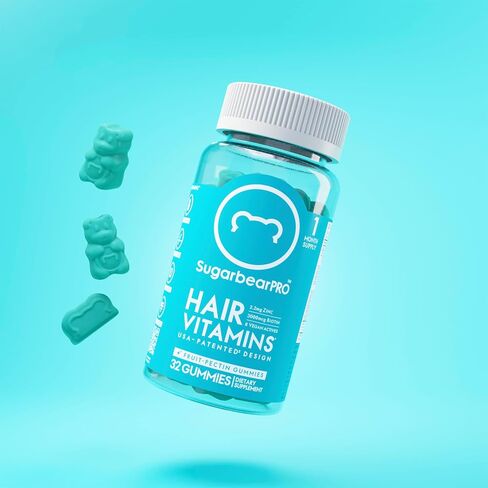 Sugarbear Hair Vitamin Gummy 1 Month Supply Extra Strength Biotin 6000mcg, Growth for Men & Women, Vegan Vitamin B12, MSM, Inositol, Omega 3, Elderberry, Certified Kosher, Halal, Cruelty-Free in Saudi Arabia
