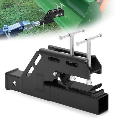 2024 New Upgraded Clamp on Trailer Hitch for Tractor, Clamp-on Tractor Bucket Hitch 2" Ball Mount Receiver Adapter for Kubota Tractor Bucket, Bucket Trailer Hitch Attachment, Black in Saudi Arabia