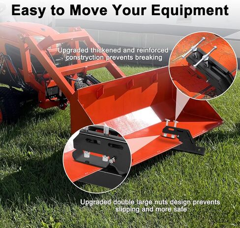 2024 New Upgraded Clamp on Trailer Hitch for Tractor, Clamp-on Tractor Bucket Hitch 2" Ball Mount Receiver Adapter for Kubota Tractor Bucket, Bucket Trailer Hitch Attachment, Black in Saudi Arabia