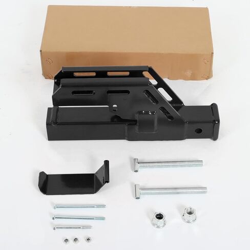 2024 New Upgraded Clamp on Trailer Hitch for Tractor, Clamp-on Tractor Bucket Hitch 2" Ball Mount Receiver Adapter for Kubota Tractor Bucket, Bucket Trailer Hitch Attachment, Black in Saudi Arabia
