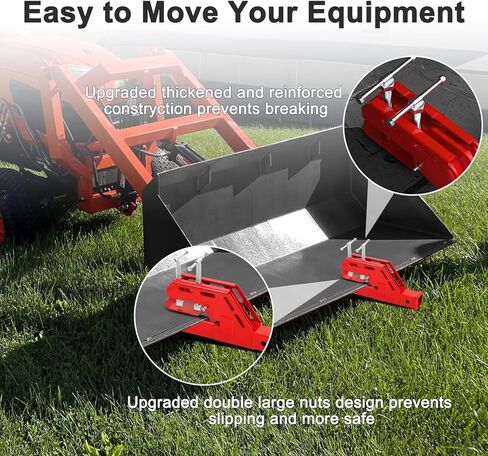 2024 New Upgraded Clamp on Trailer Hitch for Tractor, Clamp-on Tractor Bucket Hitch 2" Ball Mount Receiver Adapter for Kubota Tractor Bucket, Bucket Trailer Hitch Attachment, Black in Kuwait