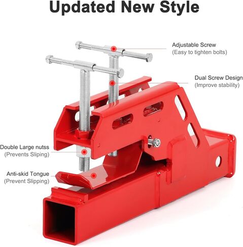 2024 New Upgraded Clamp on Trailer Hitch for Tractor, Clamp-on Tractor Bucket Hitch 2" Ball Mount Receiver Adapter for Kubota Tractor Bucket, Bucket Trailer Hitch Attachment, Black in Kuwait