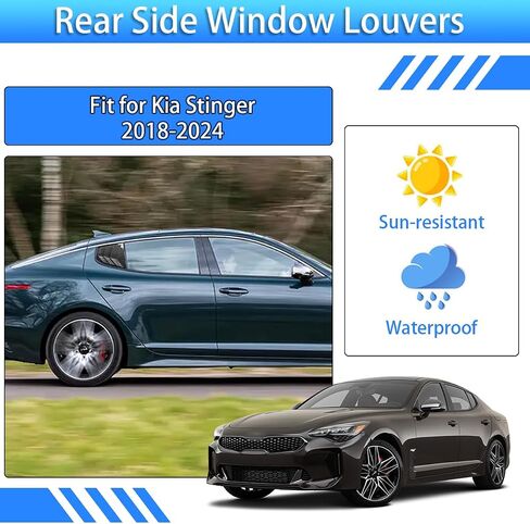 ل Kia Stinger 2018 2019 2020 2021 2022 2023 2024 Windows Lovers الجانبية الأمامية على غرار السباقات الرياضية ABS ABS WINDOS in Kuwait