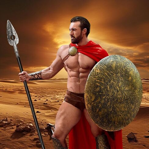 Spartan Spear 56In Medieval Roman Plastic Spear Prop Costume Accessory Weapon,Cosplay Vikings Role Play Decoration for Halloween Party in Kuwait