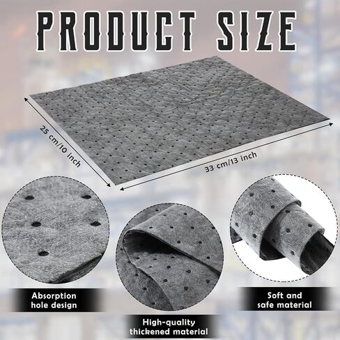 Hoolerry Oil Absorbent Pads Weight Dimpled Pad Garage Accessories Water Absorbent Mat Oil Spill Mat for Absorbing Protecting Home Garage Basement (30 Pcs,Gray,9.8 x 13 Inch) in Saudi Arabia