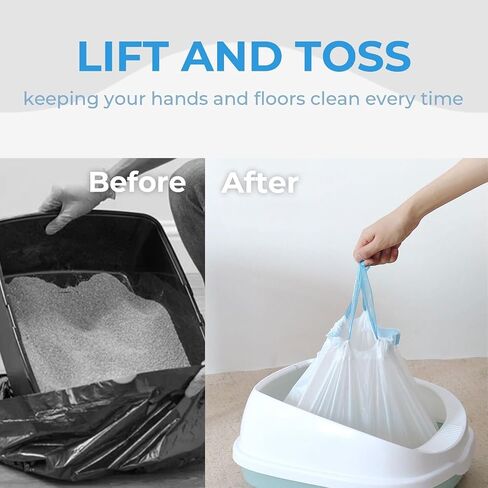 120 Pack Cat Litter Bags with Drawstring, Heavy Duty Cat Litter Box Liners Compatible with Litter Robot 3 4 Waste Bags Replacement, 10-12 Gallons of Capacity in Saudi Arabia