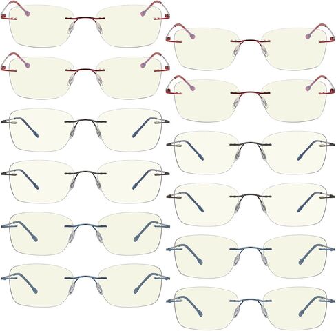 LUR 12 Pack Rimless Progressive Multifocus Readers Reading Glasses in Saudi Arabia