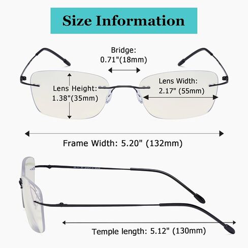 LUR 12 Pack Rimless Progressive Multifocus Readers Reading Glasses in Saudi Arabia