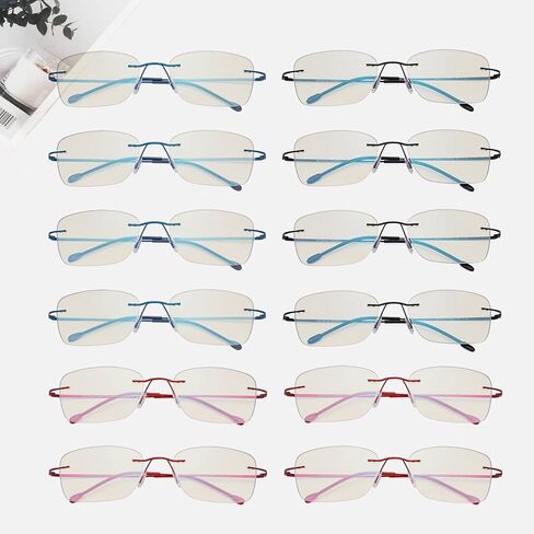 LUR 12 Pack Rimless Progressive Multifocus Readers Reading Glasses in Saudi Arabia