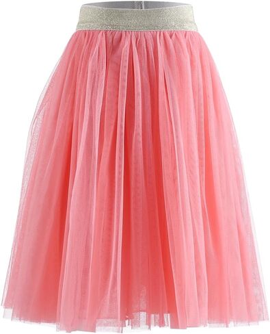 Toddler Baby Girl's Tutu A Line Knee Length Tulle Layered Long Party Skirt for Little Big Girls 1T-16T in Kuwait